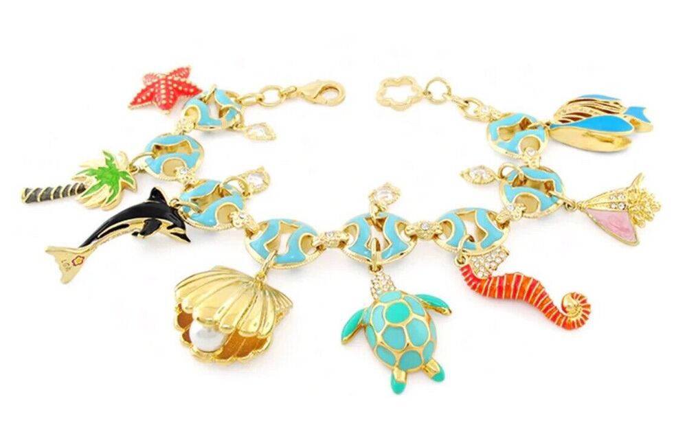 Lauren G Adams Eau Tropical Ocean Coastal Theme Charm Bracelet